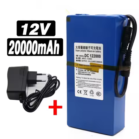 12V 9.8Ah 12.6VDC Lithium Polymer Battery Rechargeable High-Density LiPo Battery Pack for CCTV Camer