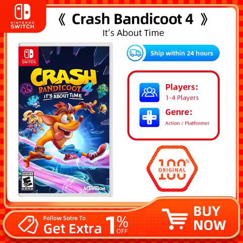 Nintendo Switch Game - Crash Bandicoot 4: It’s About Time - Games Physical Cartridge