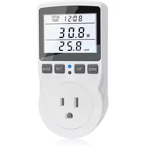 ABGH-Watt Meter Power Meter Plug Electricity Usage Monitor,Kilowatt Meter Socket Outlet,Voltage Amps