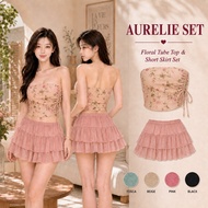 (Crazy Deals) Fashoper Aurelie Set Premium BangkokWanita Short Skirt Set Bangkok Floral Tube Top Sex