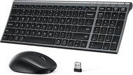 iClever Wireless Keyboard & Mouse Combo 3-Device Bluetooth + 2.4G Rechargeable Full-Size Keyboard wi