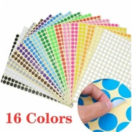 6mm/8mm/25mm/32mm/50mm/100mm Round Dot Self Adhesive Label Sticker Assorted Colour Size