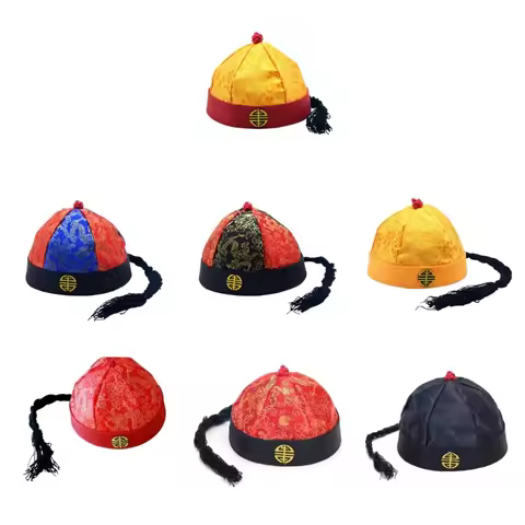 Traditional ChineseEmperor Hat for Costume Party Silk Fabric Chinese Palace Prince Hat Tangzhuang Co