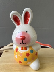 กระปุกออมสิน เซรามิค ลายกระต่าย #ขนาด M 17.7x17.5x10 cm (กxยxส)เหมาะสำหรับนักช๊อป&นักสะสม a0