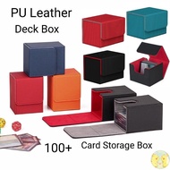 PU Leather Deck Box Card Storage Box - Pokemon TCG/ Digimon/ Yugioh /KPOP Kad Deck Box Holder Store 100+ Card 卡牌收纳盒