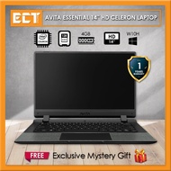Avita Essential 14 Laptop (Celeron-N4020 2.80GHz,128GB SSD,4GB,Intel,14" HD,W10) - Black / Grey / Wh