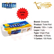 3 PLY x 1500 Sheets | 4400 PLY | Onwards Bathroom Toilet Paper Roll 100% Virgin Pulp | 4400 PLY | So