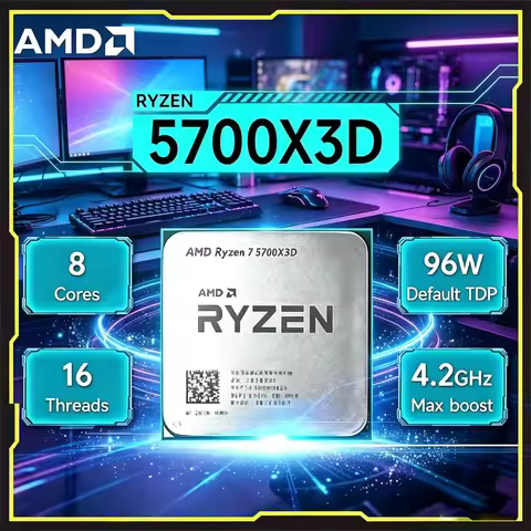 AMD Ryzen 7 5700X3D 8-Cores 16 Bulk CPU AM4 CPU 105W DDR4 Ryzen 5000 Series Processor for X570 B550