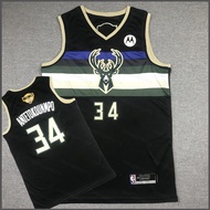 HQ2 2021 Final NBA Jersey Milwaukee Bucks No.34 ANTETOKOUNMPO Classic Jersey Sports Vest Commemorati
