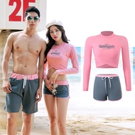 two piece set swimming suit woman man Couple swimsuit woman men Beachwear swimwear women long sleeve