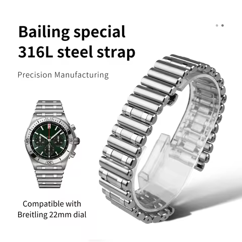 22mm 316L Top Quality Solid Stainless Steel Watchband Fit For Breitling Strap 42mm Dial Bracelet Chr