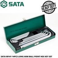 SATA 09141 14PCS LONG ARM BALL POINT HEX KEY SET / HEX KEY / ALLEN KEY / TOOLS SET / BALL POINT HEX 
