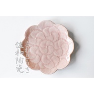 +Sawa Ceramic Tableware+[Pink Peony Slice 4 Dishes-Made In Japan XL1404709C] Flower-Shaped Plate No 