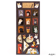 日本 Pottering Cat 收藏用郵票貼紙/ 送信