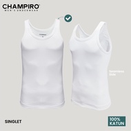 CHAMPIRO - Men's White Singlet C.0102W - Men's Underwear Singlet 100% cotton contents 1 piece