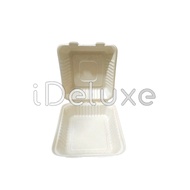 Bagasse Lunch Box (8 Inch) Sugarcane Fibernatural