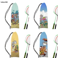 WALKIE Cartoon Cat Mouse Portable Badminton Racket Bag Tennis Racket Protection Drawstring Bags Fashion Velvet Storage Bag Case Outdoor Sport Accessories