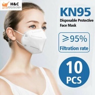 10 pcs Bundle Pack KN95 Face Mask Disposable Earloop 4ply Mask KF94 3D6D Mask