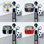 For Jabra Elite 4 Active Case Creative Soccer Keychain Pendant Jabra Elite 2 / Elite 3 Silicone Soft