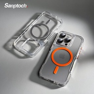 Sanptoch For Magsafe Crystal Clear Phone Case For iPhone 15 14 13 12 Pro Max Soft TPU Edge + Acrylic