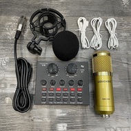 COMBO BỘ LIVESTREAM THU ÂM MIC BM900 SOUND CARD V8 có Blutooth