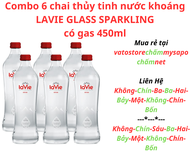 Nước khoáng có ga LAVIE thủy tinh nắp đỏ chai 450ml