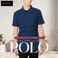 QAYRAA P1 Polo Shirt Unisex Microfiber/Jersi Berkollar-Size S-5XL/Black/Burgundy/Grey/Navy Blue/Gree