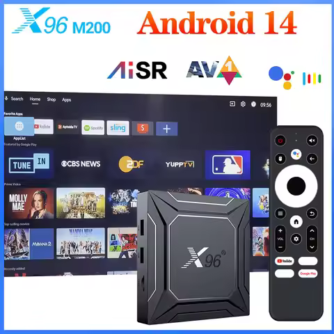 X96 M200 TV Box Android14 Amlogic S905X5M(S905A) Quad Core Cortex A55 AI-SR Support AV1 4K ULTRA HD 