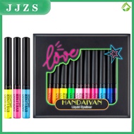 JJZS 12-color Liquid Eyeliner Set 2g Fluorescent Matte Colorful Smudgeproof Long Lasting Quick-drying Neon Eye Liner