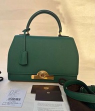 Moynat Rejane 竹子綠 荔枝皮金扣，配件塵袋肩帶齊全 閒置新 尺寸：25*17