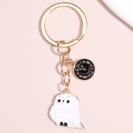Cute Enamel Keychain Owl Clock Time Key Ring Bird Animal Key Chains