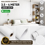 Wall Paper White Wave EmbossedPOLOS 3.5m to 4m x 45cm