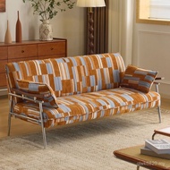Casino Fabric Sofa Straight Simple Double People Three People Leisure Living Room Antique Household 