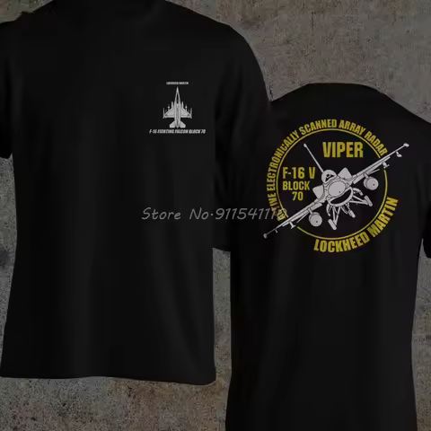 F-16 Viper Fighting Falcon with AESA Radar by Lockheed Martin Electronic Warfare Men Cotton Tees Har