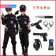 baju polis kanak kanak Children's police service military uniform set men and girls, boys and girls, children's clothing special police officer clothes, police officer service chil