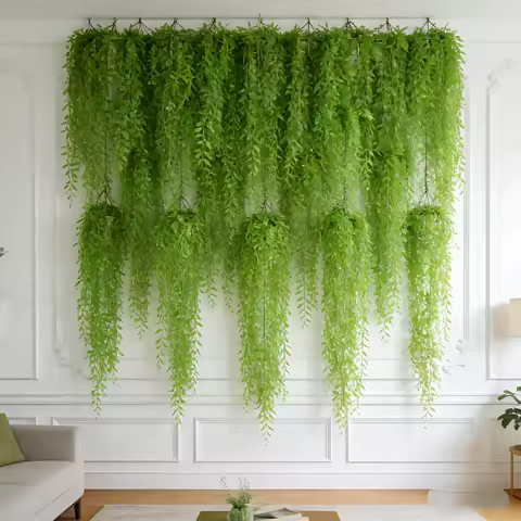 10-Pack Spring Artificial Hanging Eucalyptus Ivy Vines Realistic Plastic Greenery Artificial Ivy Lea