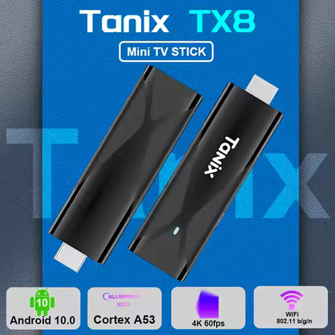 TANIX TX8 Smart TV Box Android 10 TV Stick Allwinner H313 2.4G WIFI 4K MINI TV Dongle Set Top Box Me