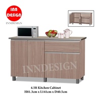 KINNO 4.5ft Kitchen Cabinet With Tiles Top and Drawer