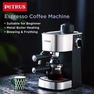 Petrus Espresso Coffee Machine Cappuccino Coffee Maker Semi Automatic Cafetera Latte Small Household