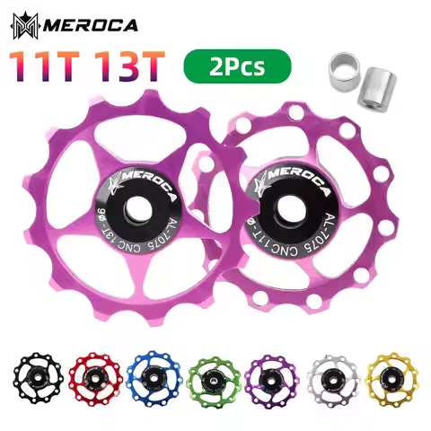 2Pcs MTB Steel Bearing Jockey Wheel CNC 7075 Aluminum Alloy Rear Derailleur 11T 13T Guide Road Bike 