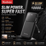 [ CCC Certified ] Yoobao Q13 10000mAh Built in Cable Fast Charge with Digital Display (PD 20W / QC3.