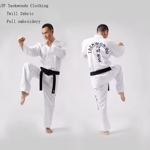 Classic Full Embroidery Child Adult ITF Taekwondo uniforms