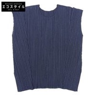 เสื้อเชิ้ตคอจีบ Pleats Please สภาพดีเยี่ยม สำหรับผู้หญิง สีน้ำเงินเข้ม ไซส์ 3 รหัสสินค้า PP36JK601