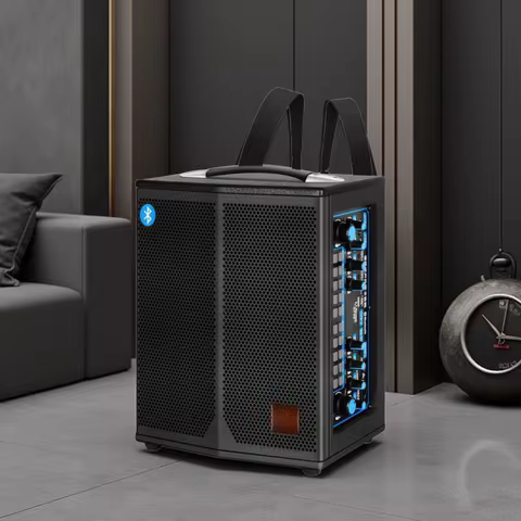 5.2 Bluetooth Speaker 200W Peak Sound Box 8ohm Portable Speaker UHF Microphone Audio For Outdoor Kar