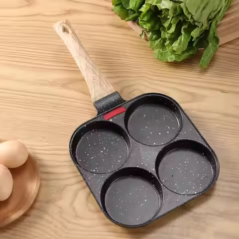 Four Hole Thicken Nonstick Egg Omelette Grilled Steak Cooking Pan Hamburger Bread Breakfast Maker In