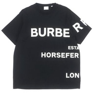 Burberry 男款純棉 Horseferry 印花圓領短袖T卹，黑色，S碼，成色極佳，正品。