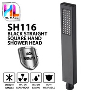BATHROOM BLACK SILVER SQUARE STICK HAND SHOWER HEAD STRAIGHT SH116 / SH117 / BEND SH118 / SH119