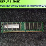 (Refurbished) 1GB DDR 400MHz PC3200 Desktop RAM Memory KVR400X64C3A/1G