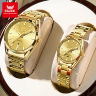 นาฬิกาคู่รัก OPK ปฏิทิน2024ใหม่สไตล์แฟชั่นกันน้ำแบรนด์ของแท้นาฬิกาควอตซ์ลูมินัสรับประกัน1ปี