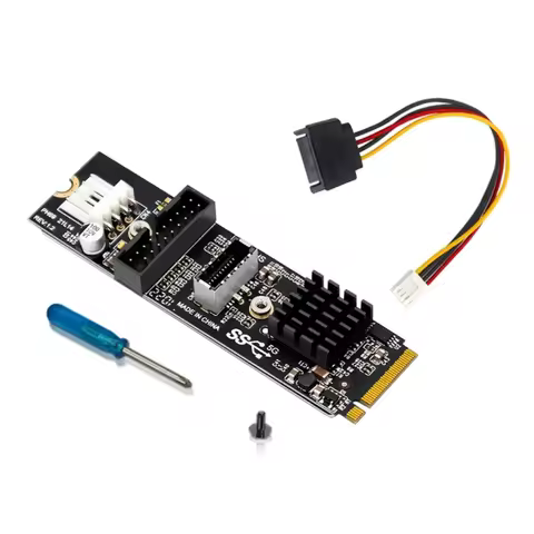 M.2 MKey PCIe USB3.1 Expansion Card Adds Front Panel Type C Type E Port For PC
